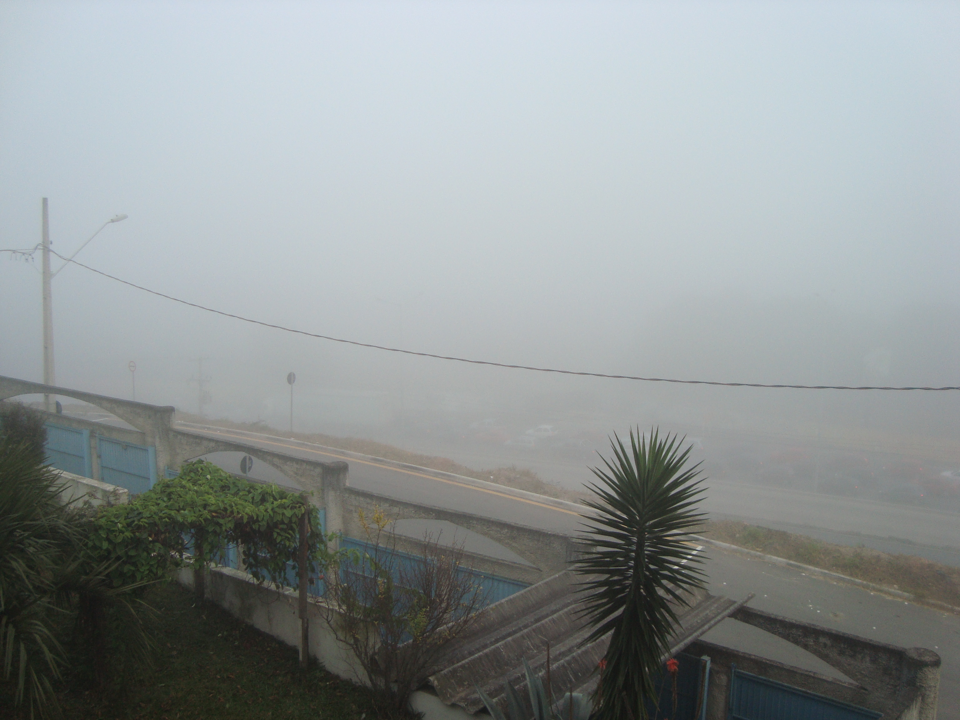 O nevoeiro visto de minha janela na segunda pela manhã. (22/06/2009)